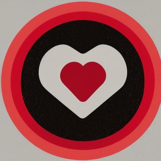 Geometric Red Heart in Pop Art Style