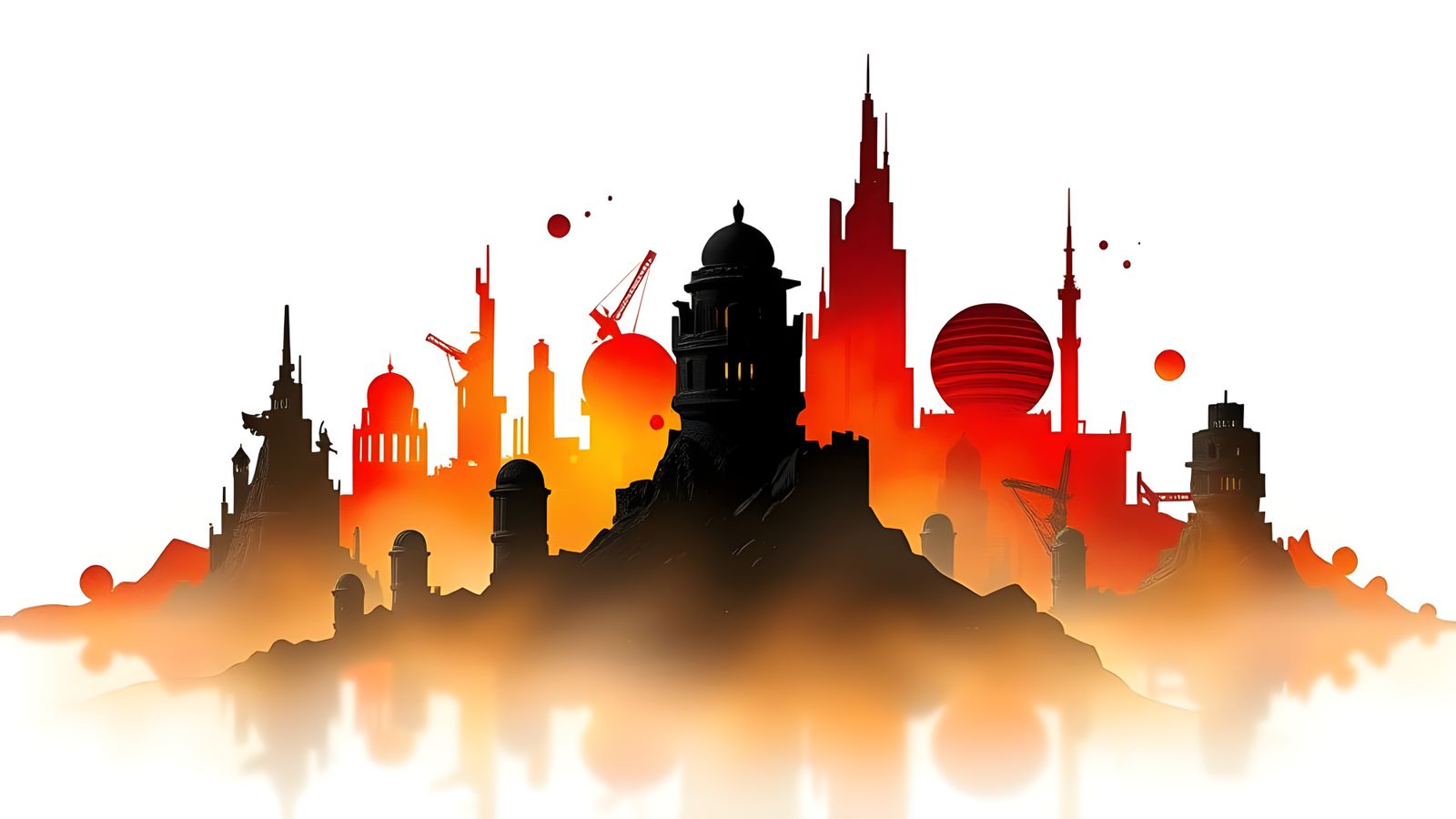 Abstract Silhouette Dissolving into Pixels: Digital Matte Pa...