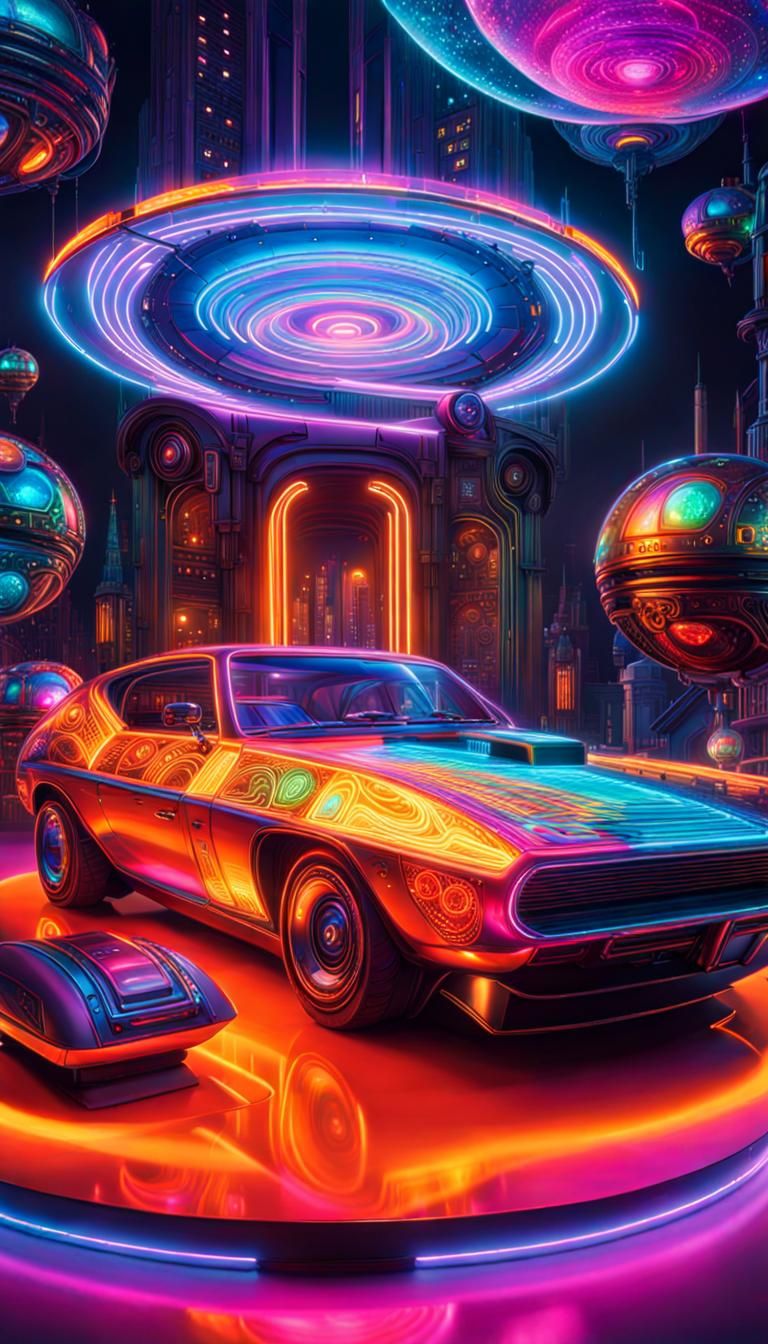 Holographic Car in Sci-Fi Splash Art