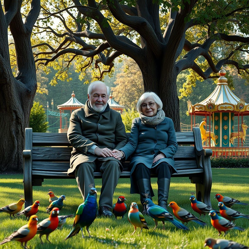 Whimsical Birds in a Woodland Paradise