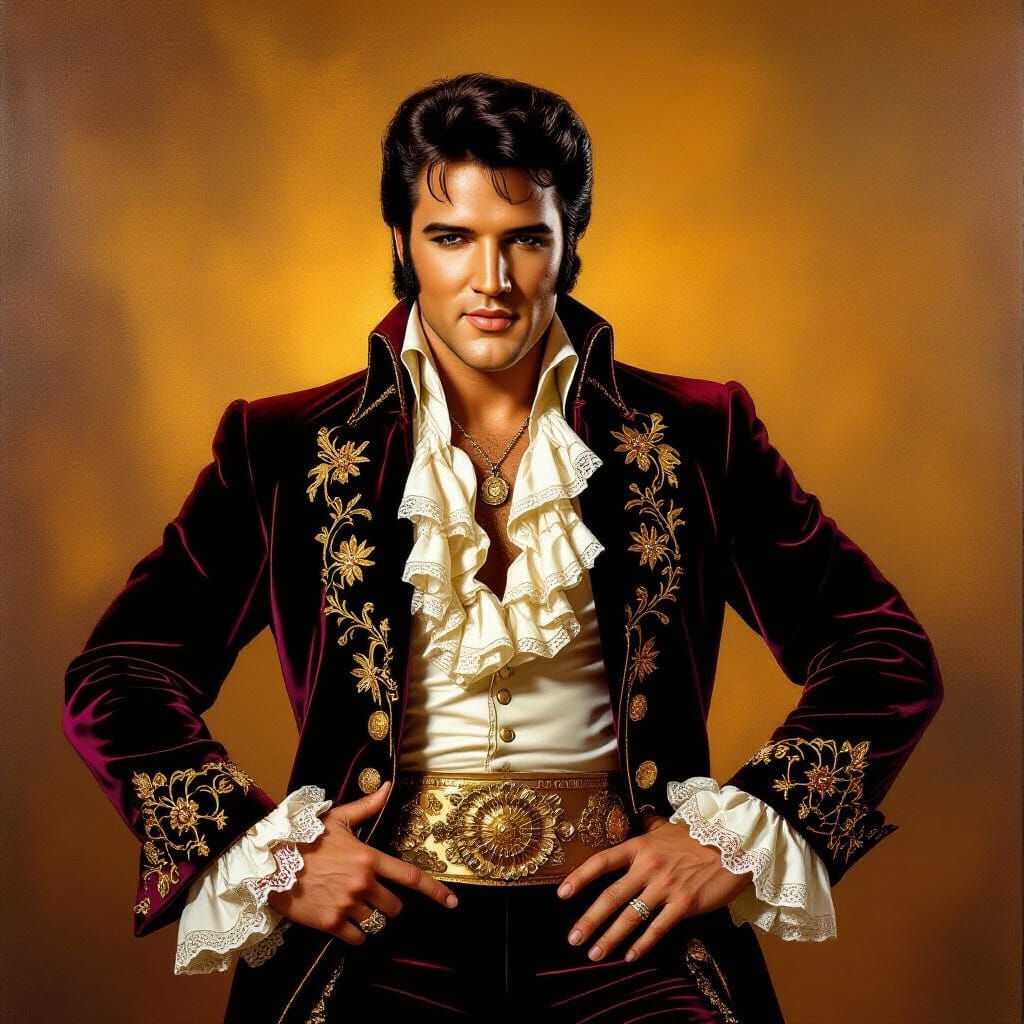 Elvis Presley as Baroque Portrait Painting