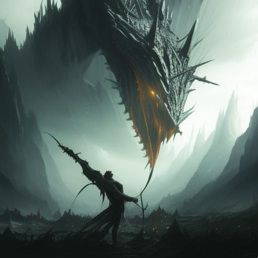 Ancalagon the Black: Dark Fantasy Concept Art