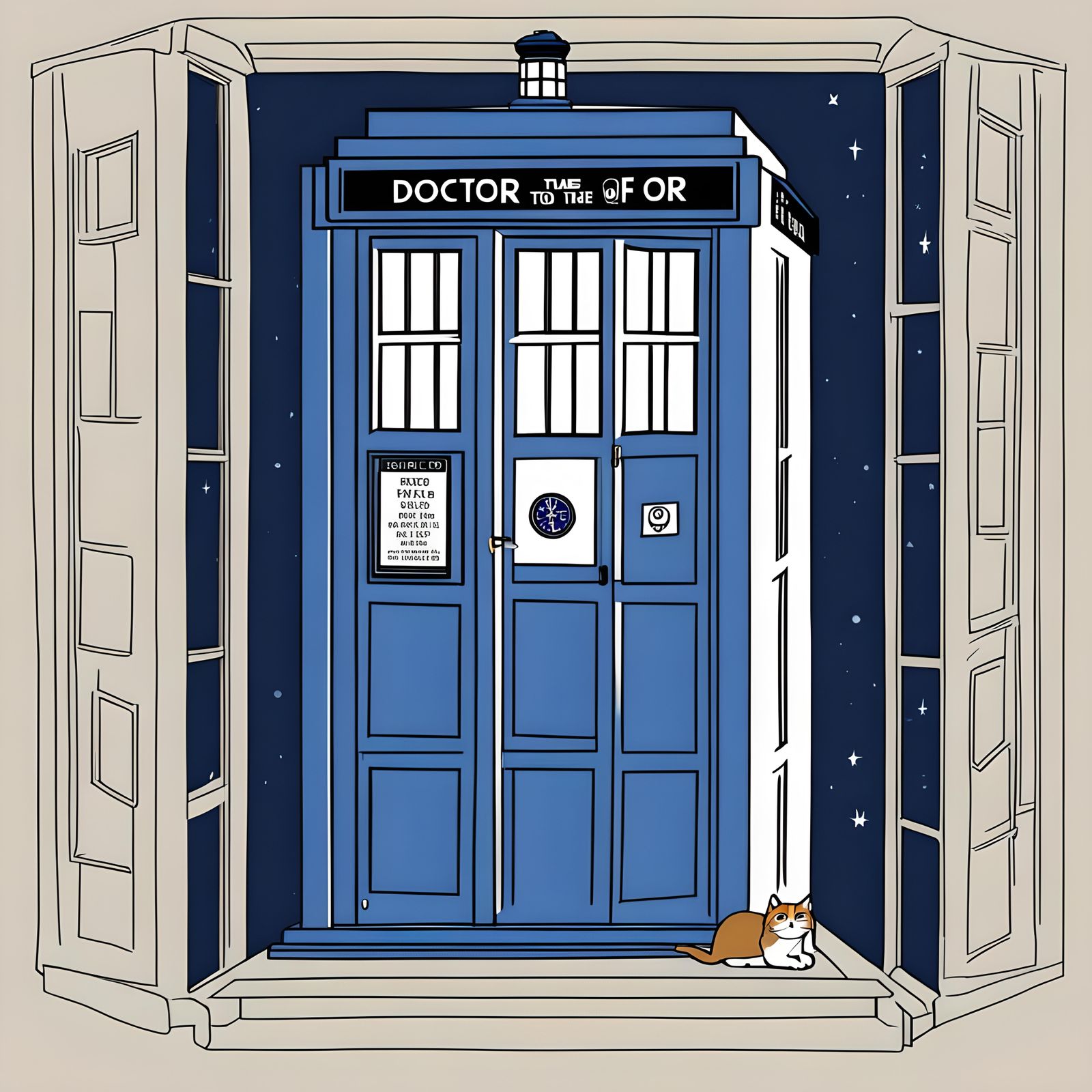 Cat in Doctor Who TARDIS Interior