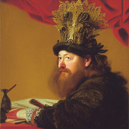 Baroque Fantasy Portrait: Hedgehog Scholar