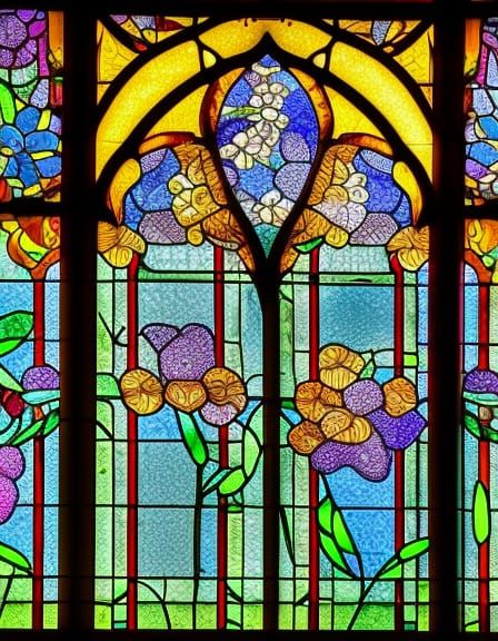 Twinkle Honey Bloom Stained Glass Window in HDR