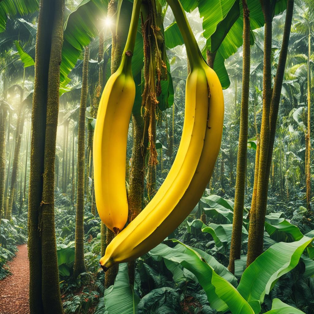 Golden Banana in Magical Forest