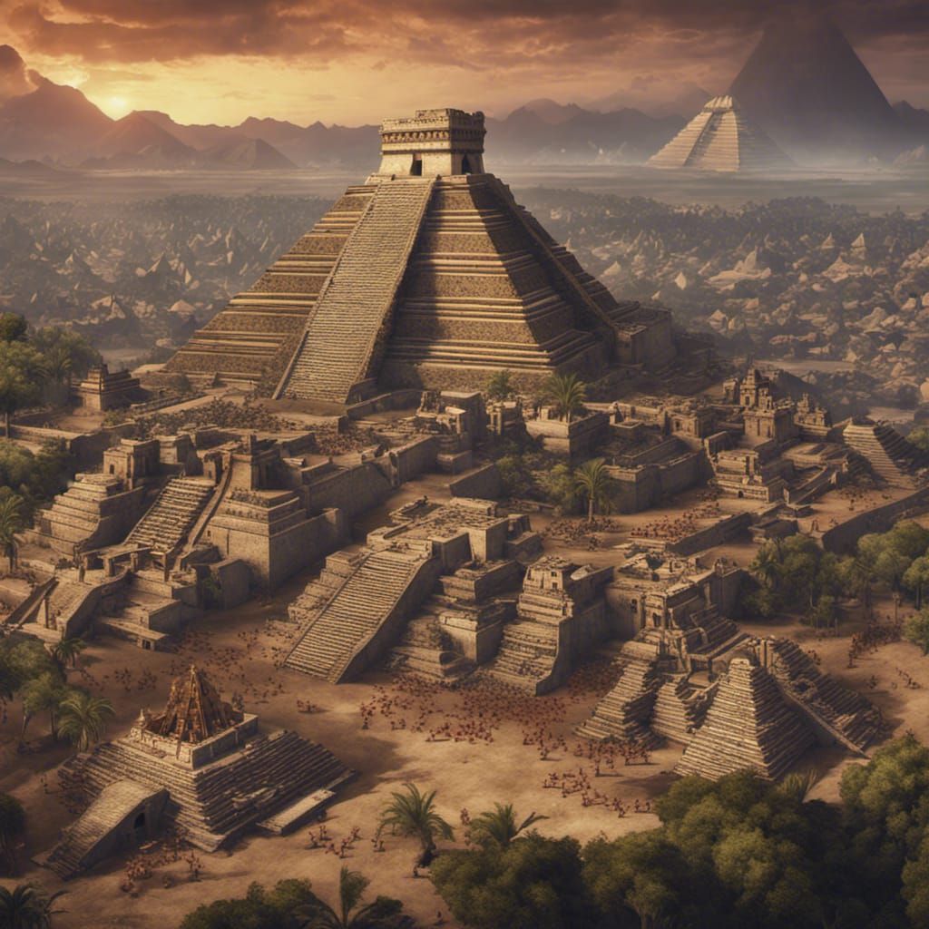 Tenochtitlán: Pyramids and Aztecs in Detailed Matte Painting