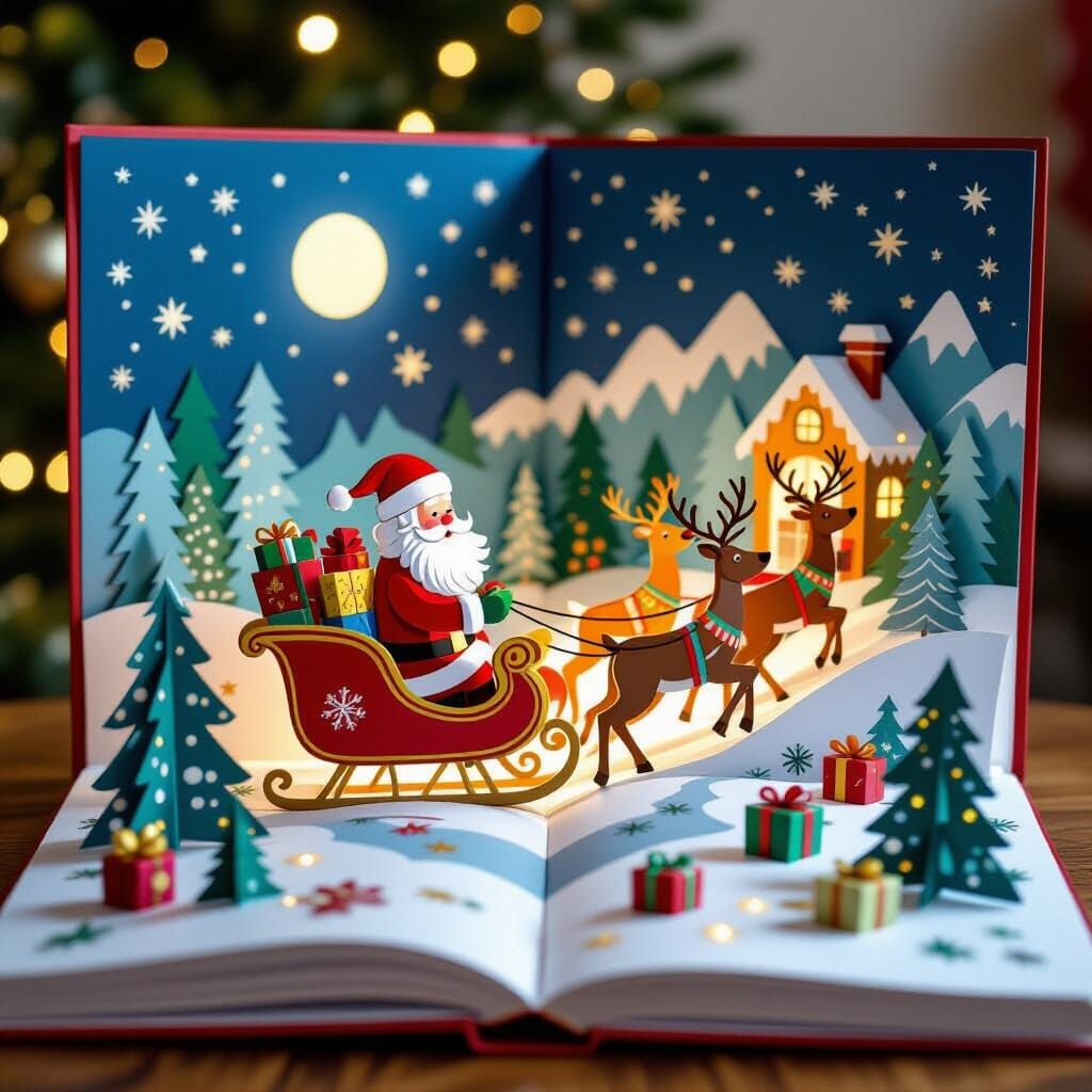 Santa's Global Gift Delivery in a Colorful Popup Book