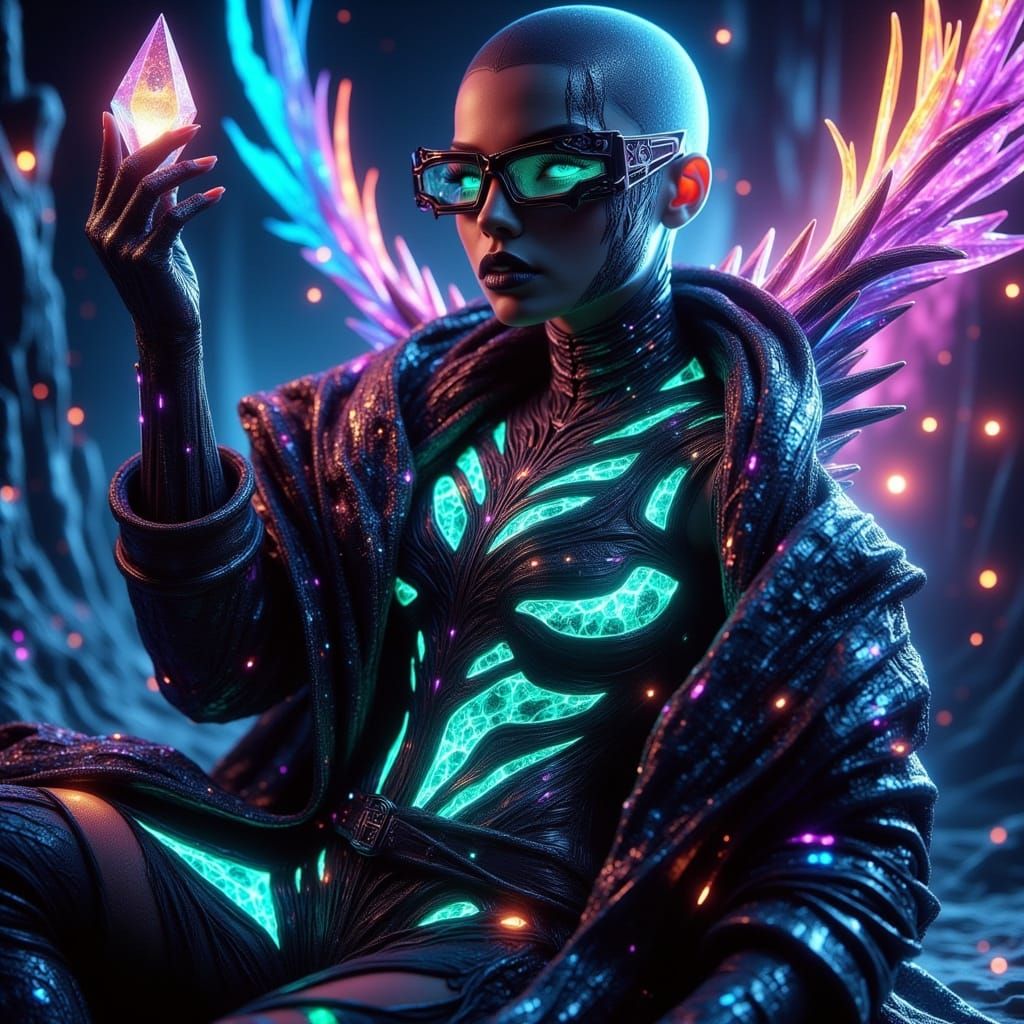 Cyberpunk Enigma in Neon Splendor