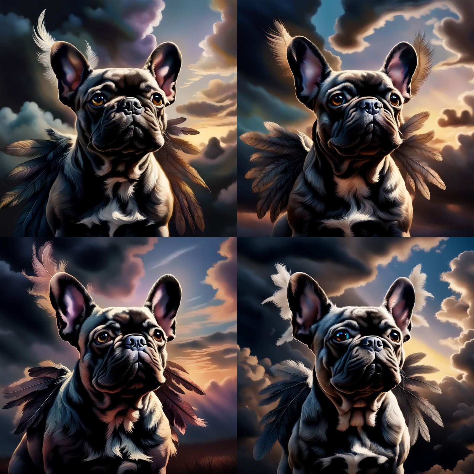 Surreal French Bulldog Blends into Sky