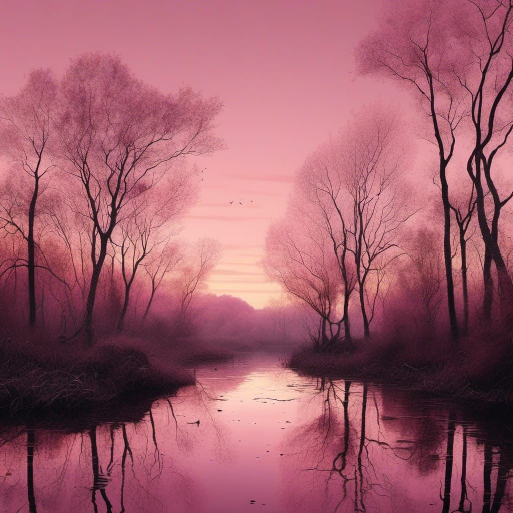 Mangrove Promenade at Dusk: Pig Walking