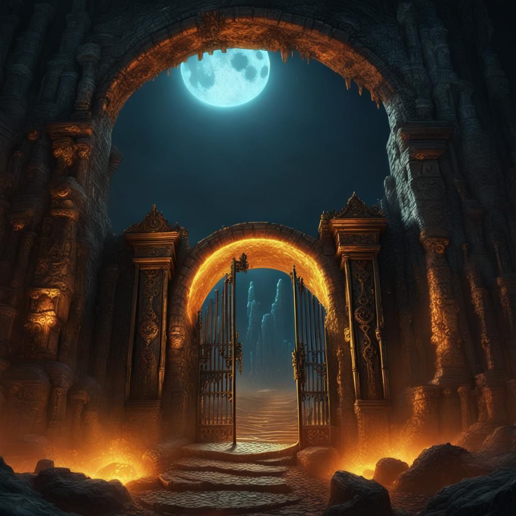 Black Moon Over Underworld Gates: Digital Matte Painting
