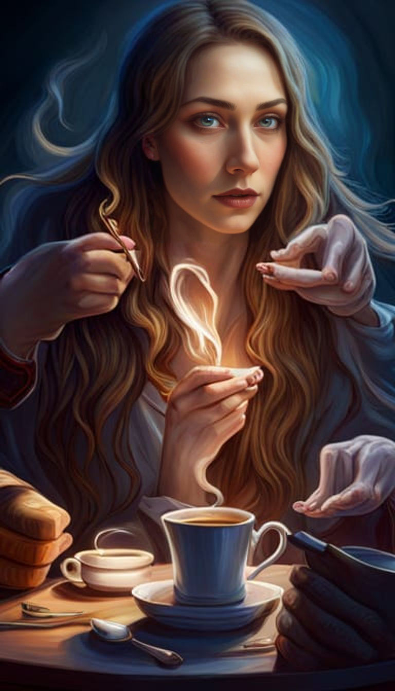 Ghosts' Tea Party: Hyperrealistic Concept Art