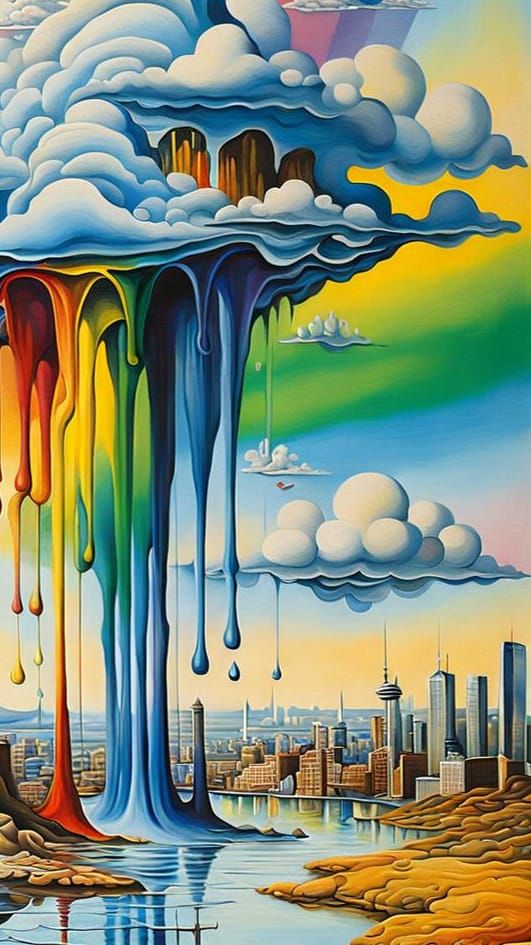 Surreal Toronto Pride Rainbow Inspired by Oil Paintings