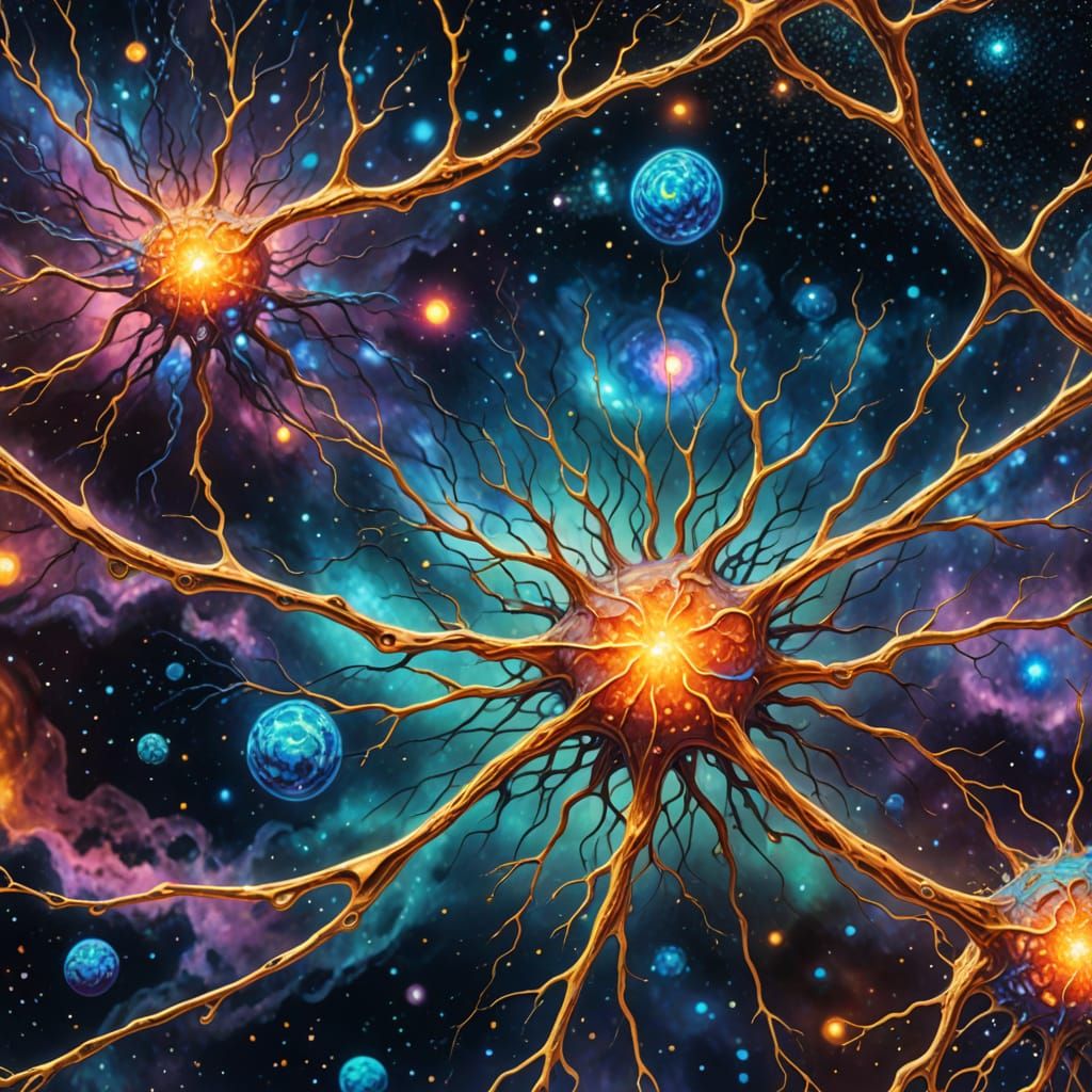 Lymph Node in Space: A Cosmic Visionary Art Piece