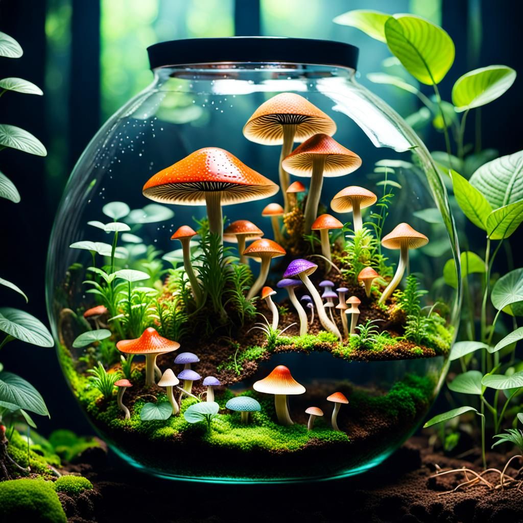 Magical Psilocybin Ecosystem Inside a Terrarium