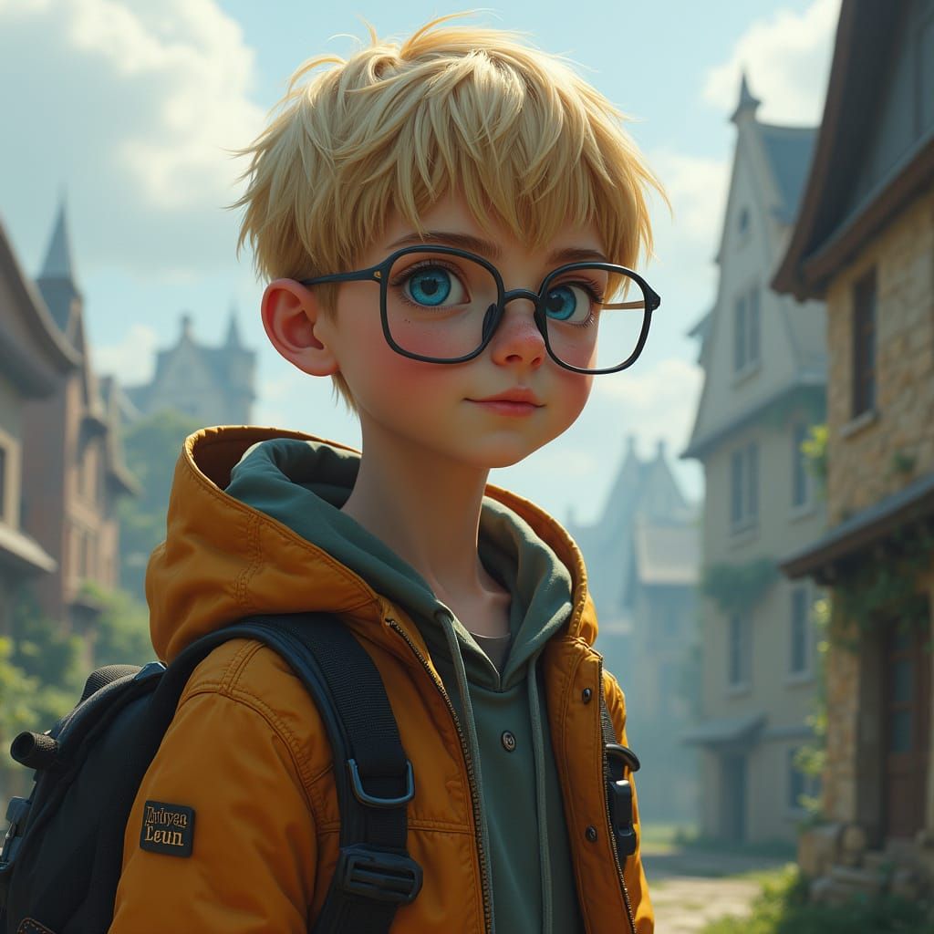 Eleven-Year-Old Paul in Detailed Matte Painting Style