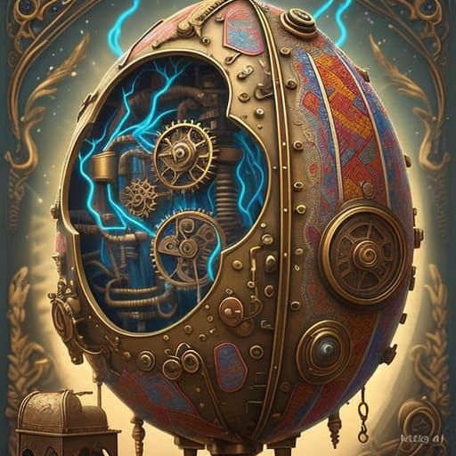 Steampunk Egg Transforms into Whirring Machine