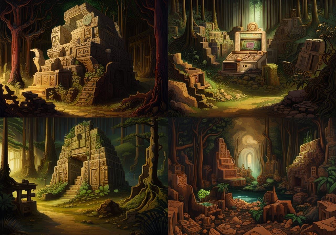 Mayan Ruins: Ancient Stone Computer in Forest