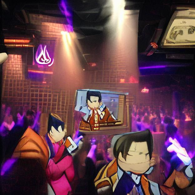 Dramatic Courtroom Scene in Noir Style