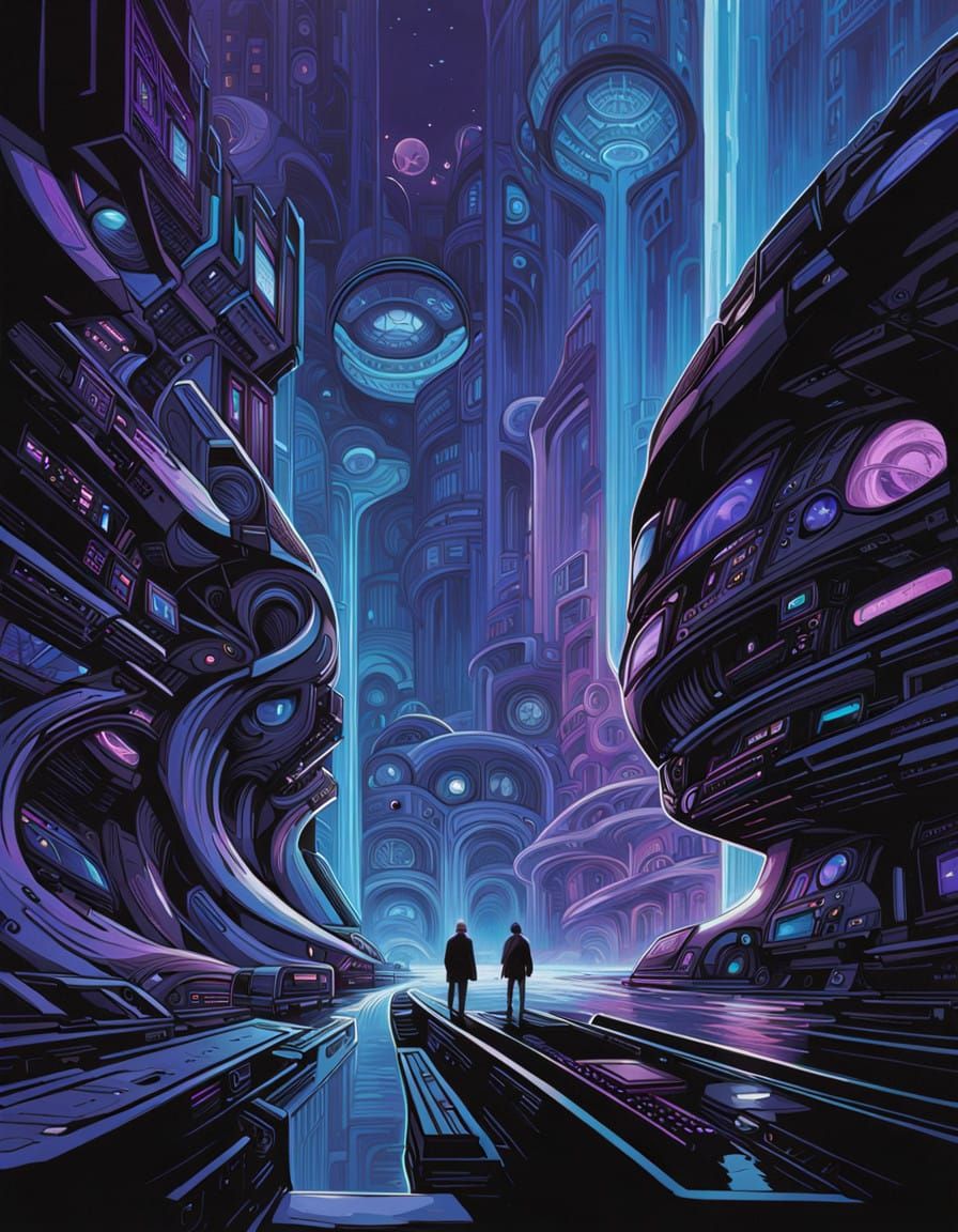 Electric Blue Magnetopolar Vortex in Sci-Fi Hues