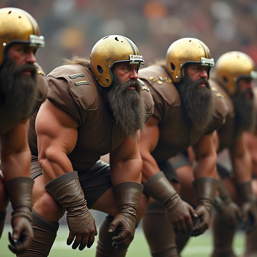 Dwarves Play American Football in Industrial Style