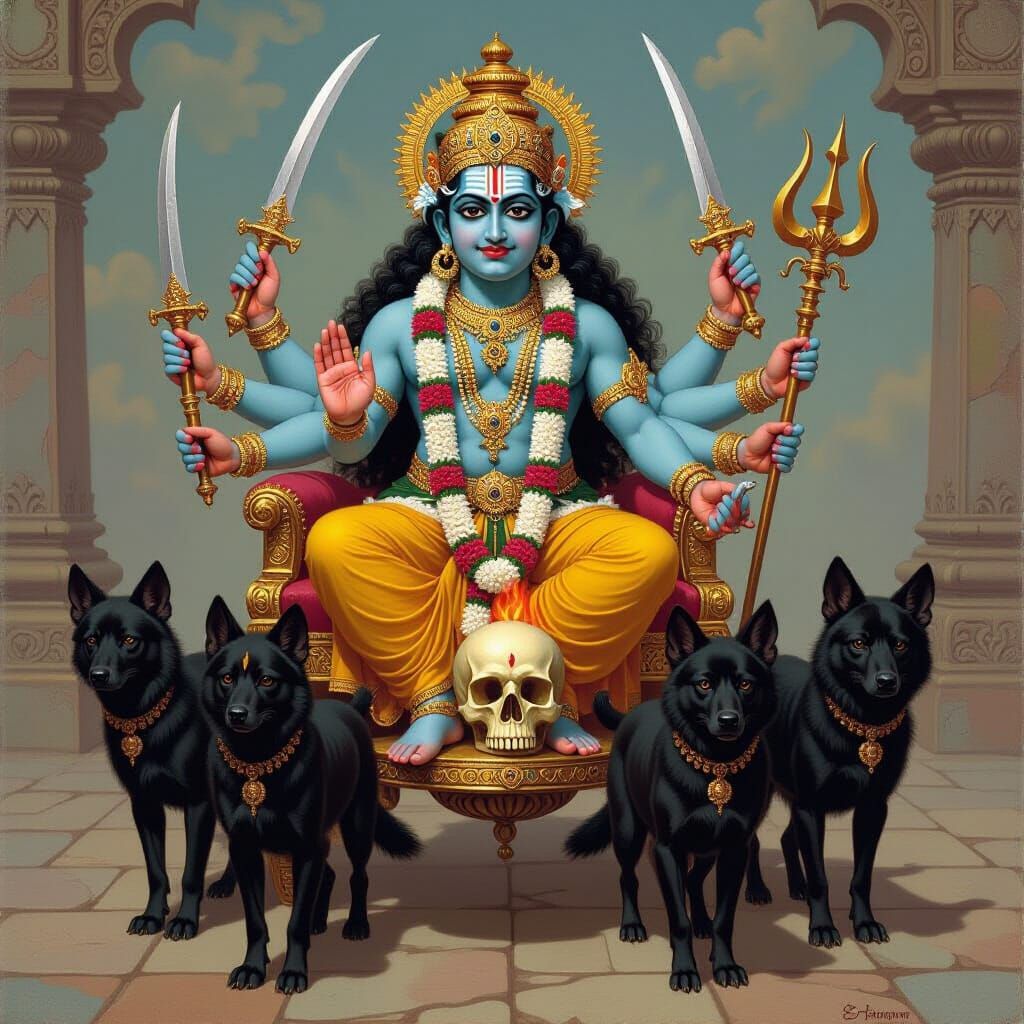 Lord Kaal Bhairava: Classic Indian Art