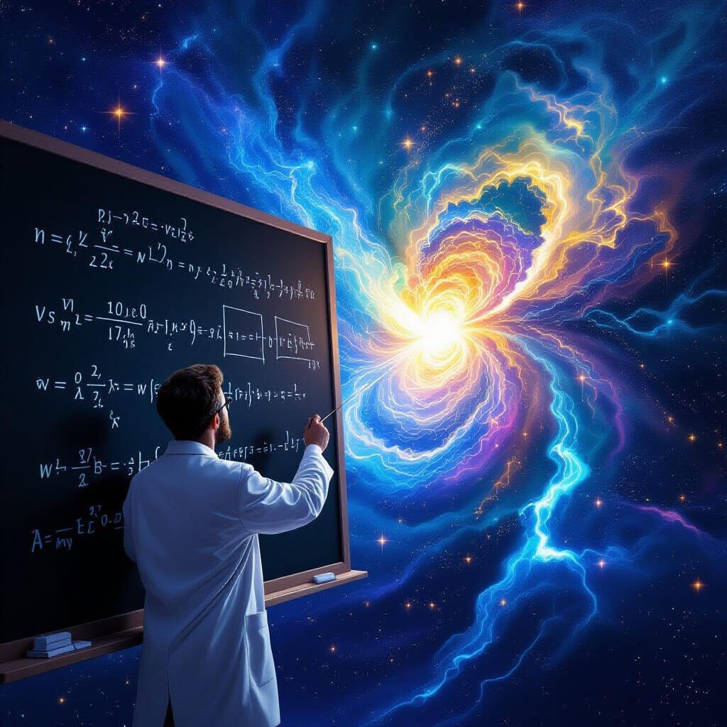 Quantum Physics Equation Unveiled in Surreal Style