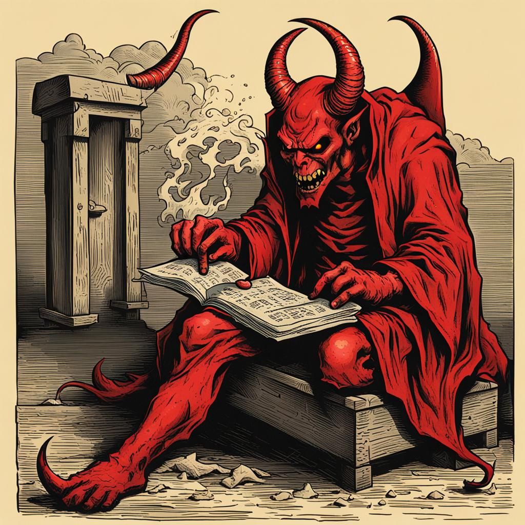 Devil in Hell: A Doom-Style Image