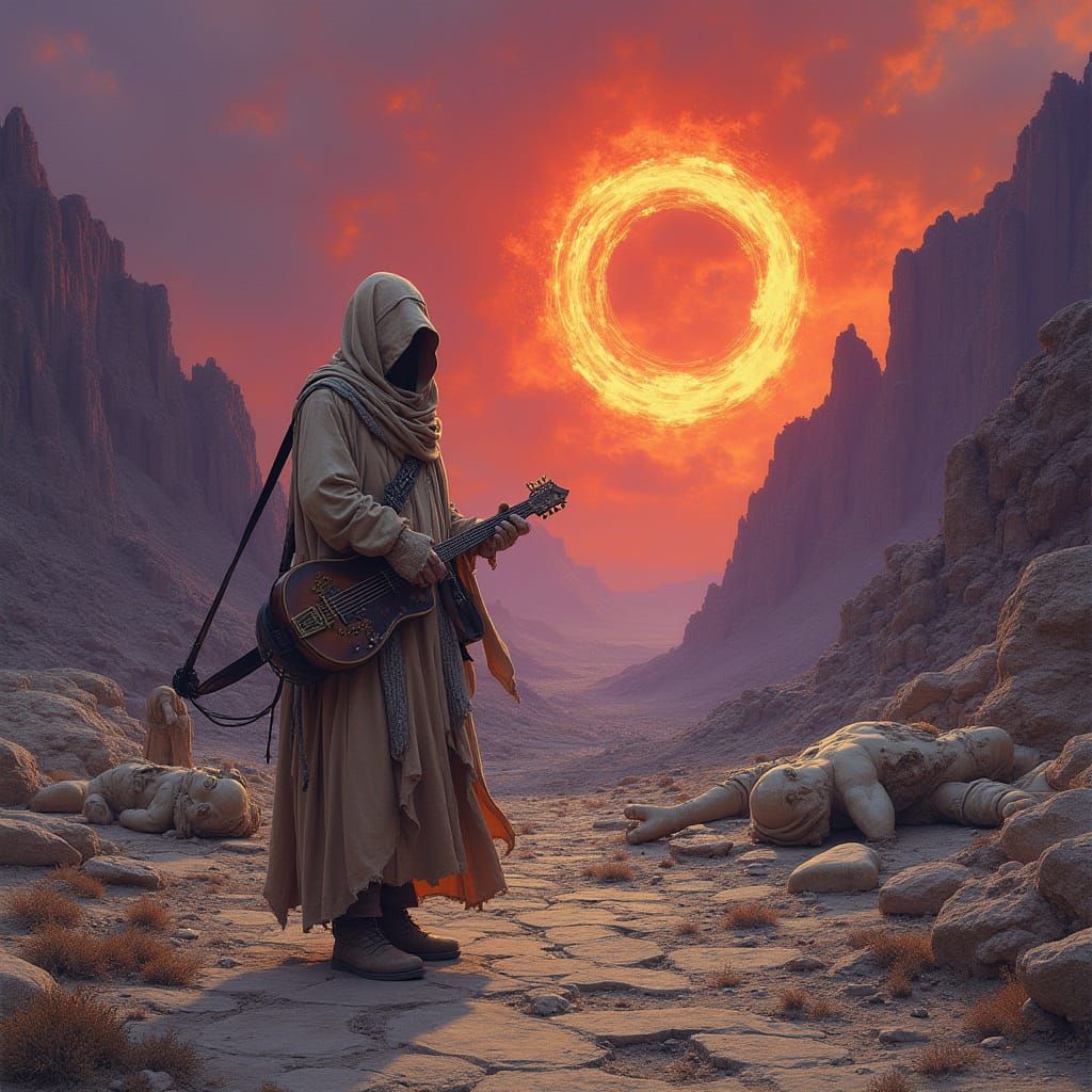 Surreal Scorched Valley with Electric Bouzouki