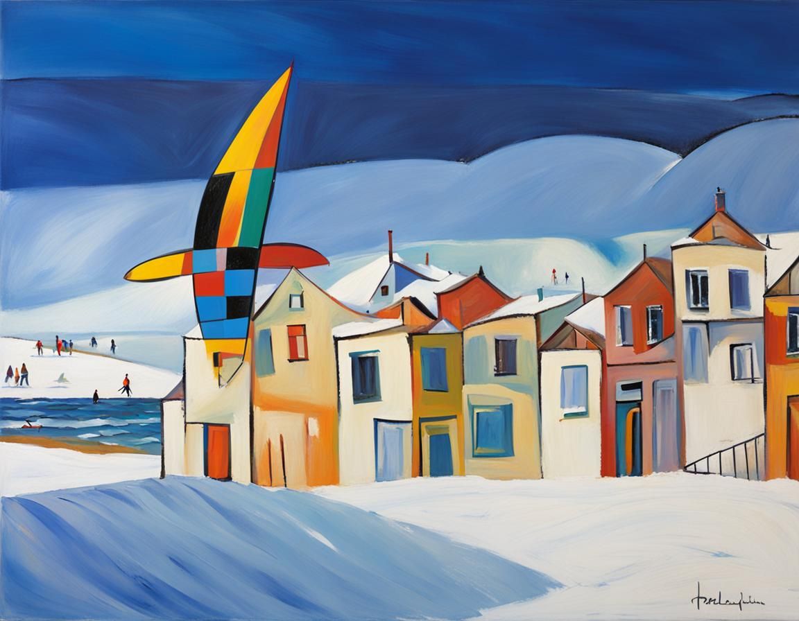 Snow Surf in Picasso Style