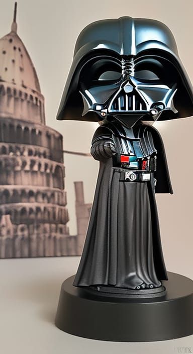 Lady Waifu Darth Vader at Leaning Tower