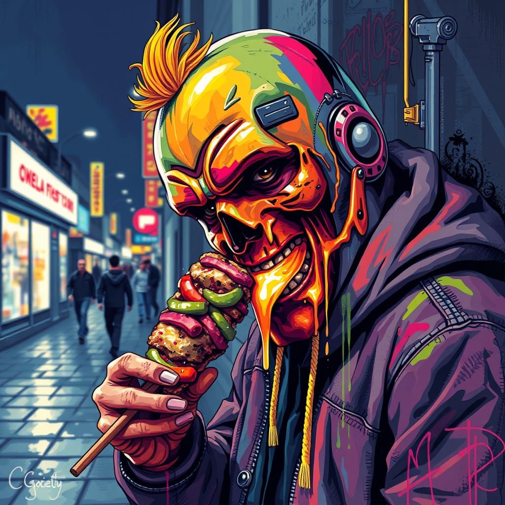 Fate from Mirror Edge in Vibrant Graffiti Style