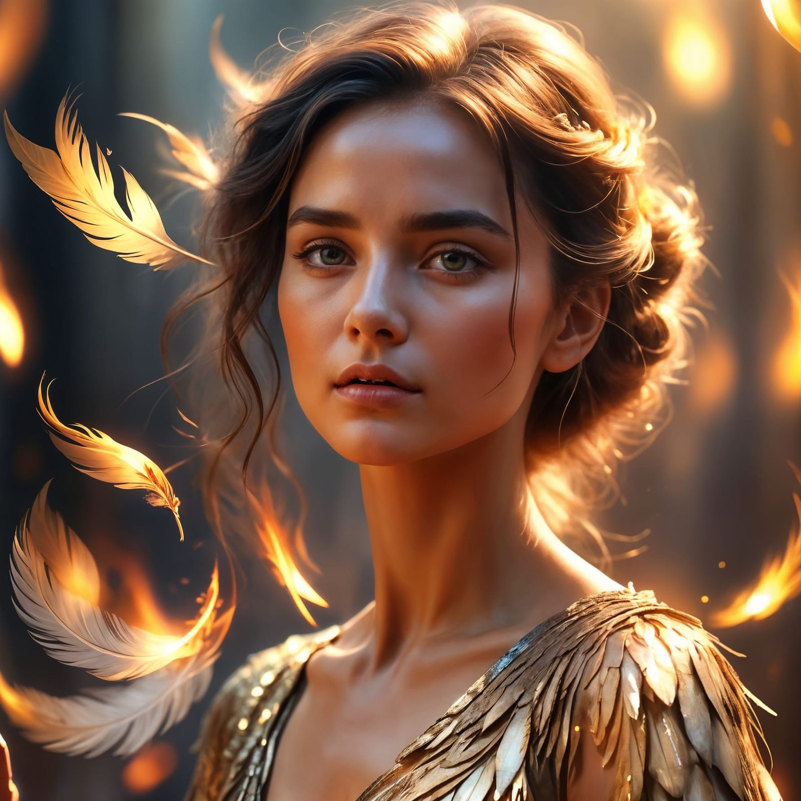Flickering Light Portrait in Matte Painting Style