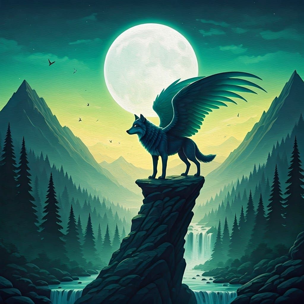 Winged Wolf Surveys Mystical Forest Domain