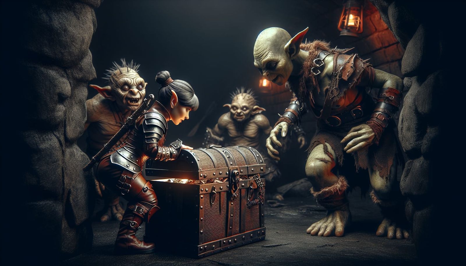Hiding from Goblins in a Dungeon Treasure Chest