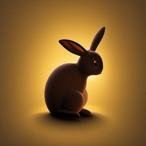Mourful Brown Rabbit in a Darkened Chamber