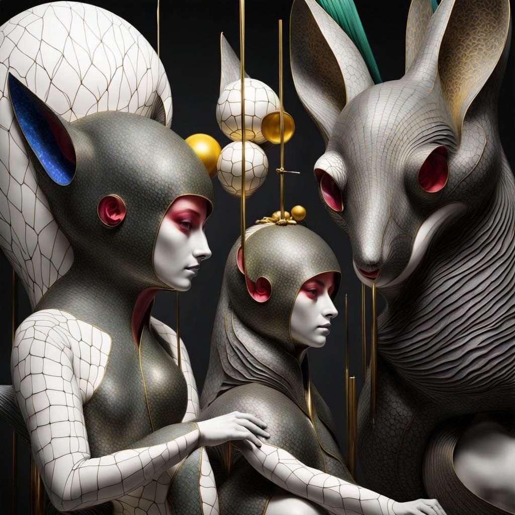 Abstract Angular Composition in Magical Realism Style