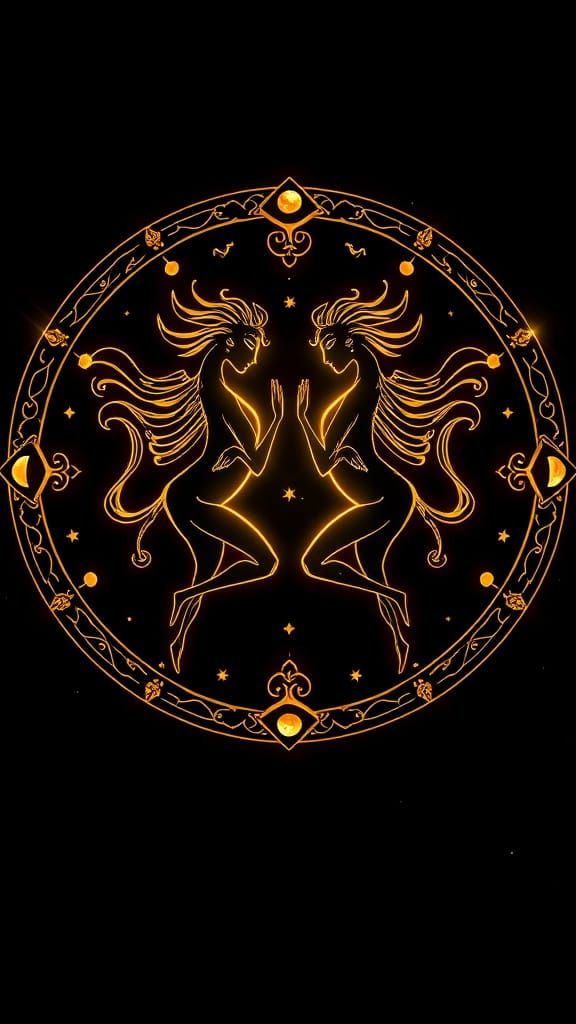 Elegant Zodiac Symbol in Cosmic Luxury