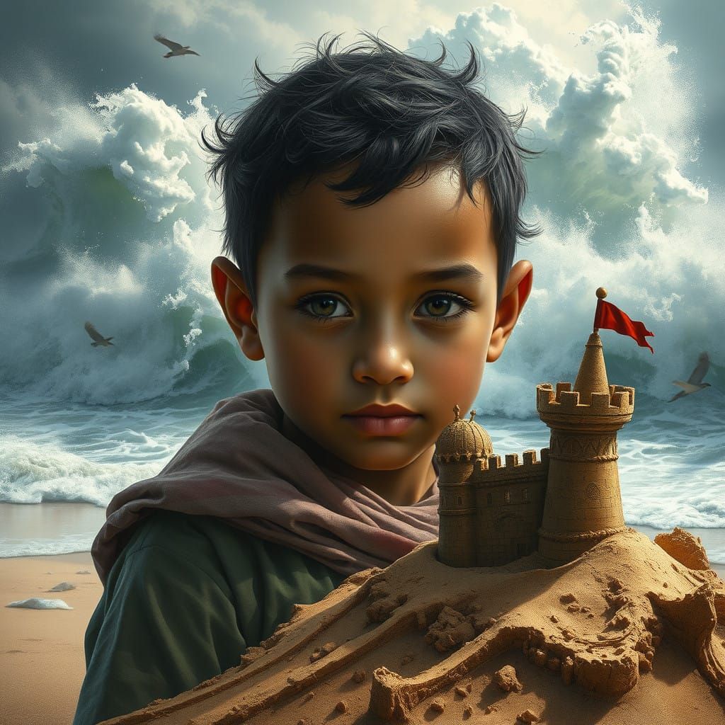 Ethereal Youth Portrait in Cyberpunk Style