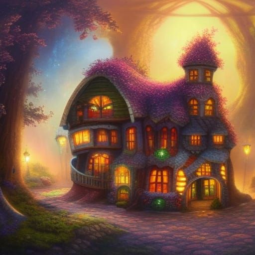 Colorful House in Romantic Fairy-Tale Style