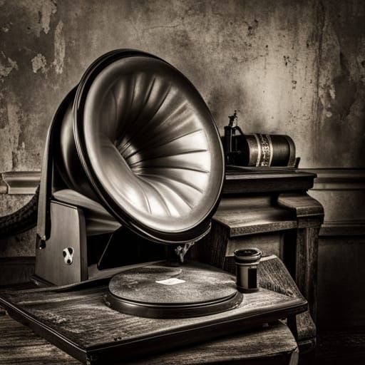 Retro-modern Grammophone vinyl record player.