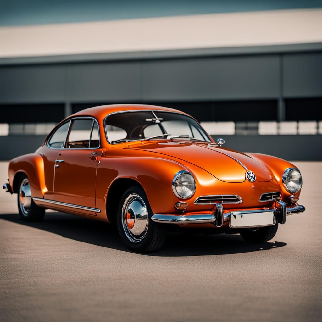 Orange Volkswagen Karmann Ghia Portrait