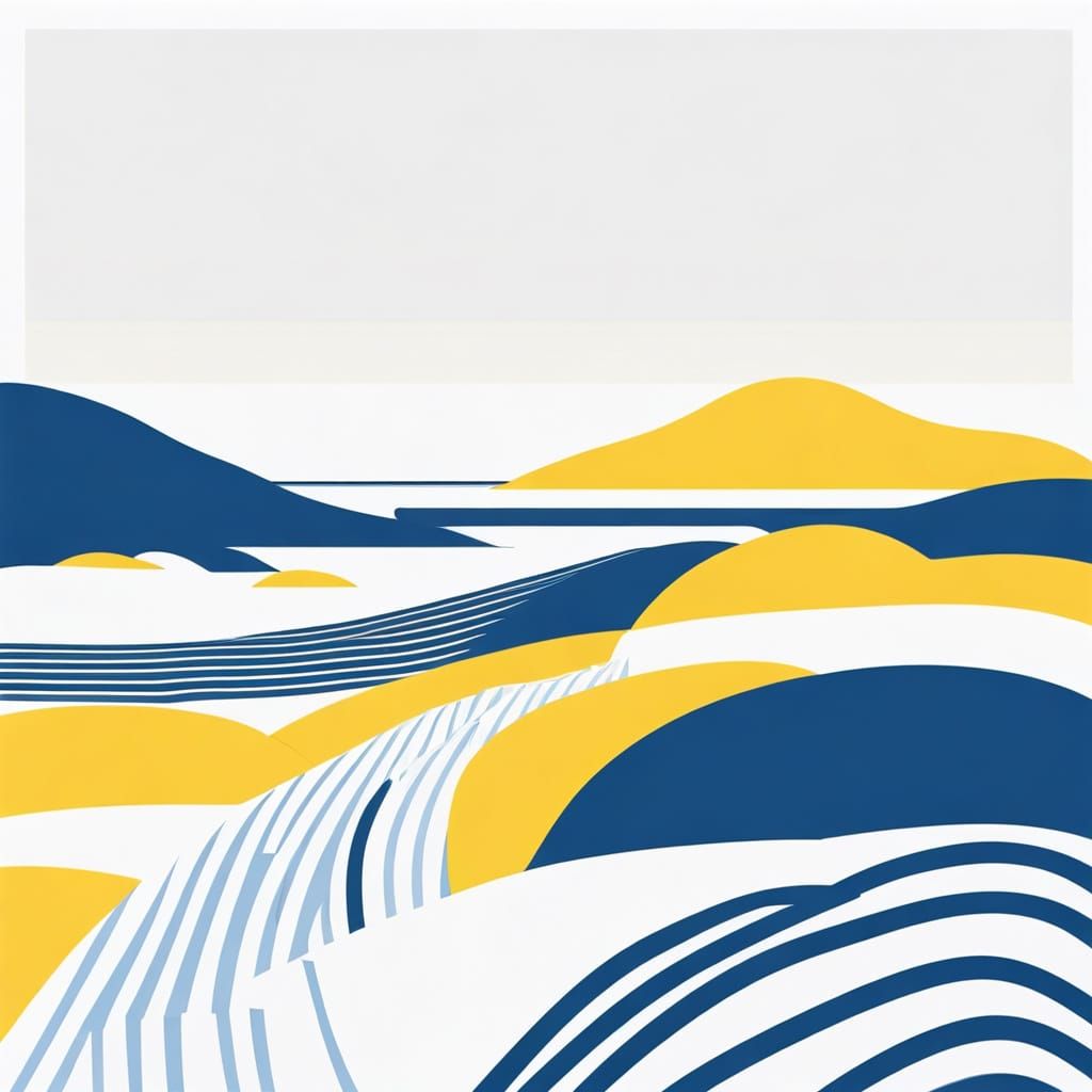 Simplistic Winter Beachscape in Monochromatic Tones