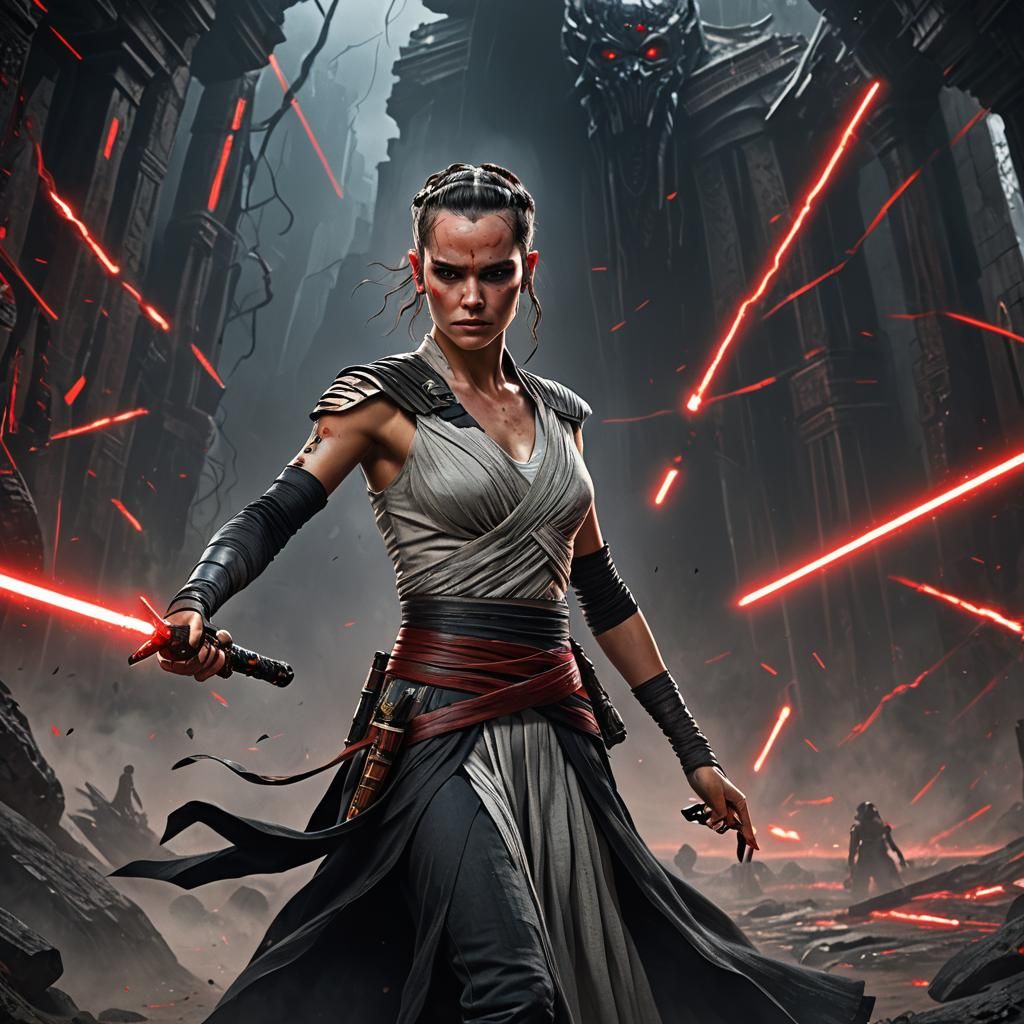 Rey Skywalker as Sith Medusa in Vinyl Outfit