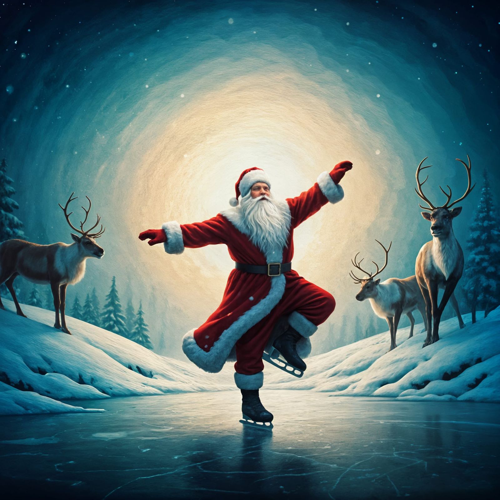 Santa Performs Elegance on Ice