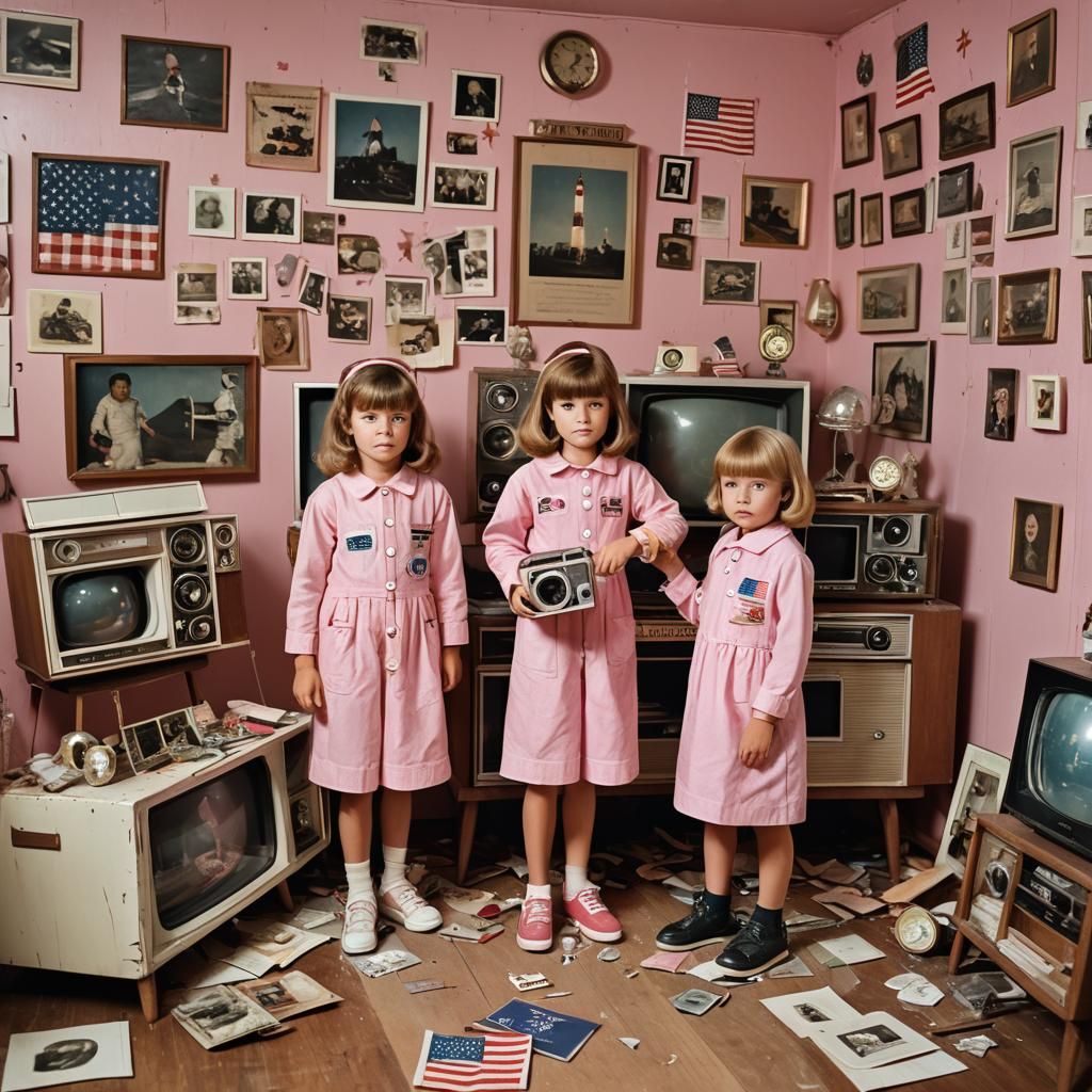 Children Watch Apollo 11 in Dreamlike Dollhouse