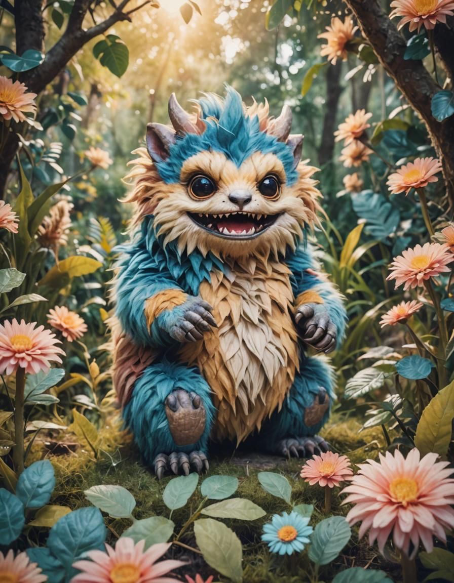 Cute Monster Close-Up in Cinematic Film Style