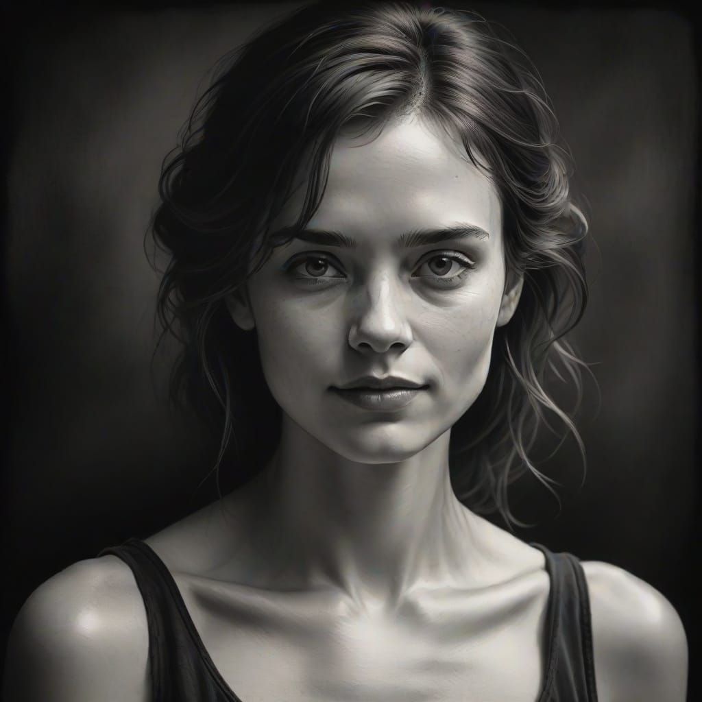 Gentle Portrait in Charcoal