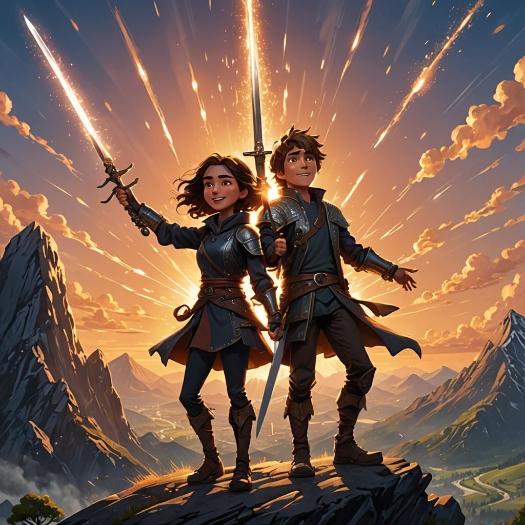 DreamWorks Siblings Celebrate Victory on Mountain Top